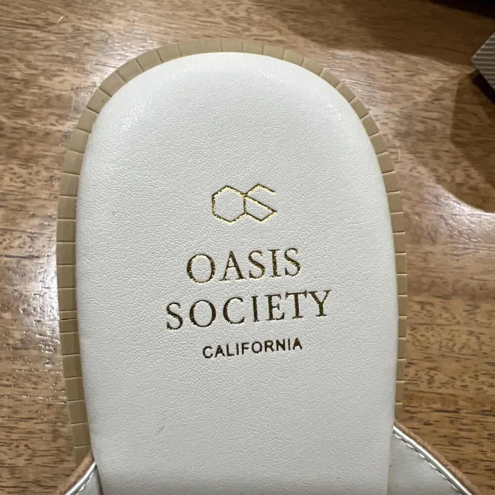 Oasis Society California Sienna Tan Double Strap Platform Slide Sandals Size 10‎